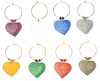 hearts multicolor wine charms